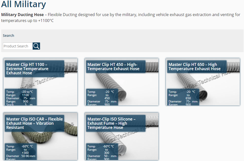 Masterflex Military Ducting Hoses