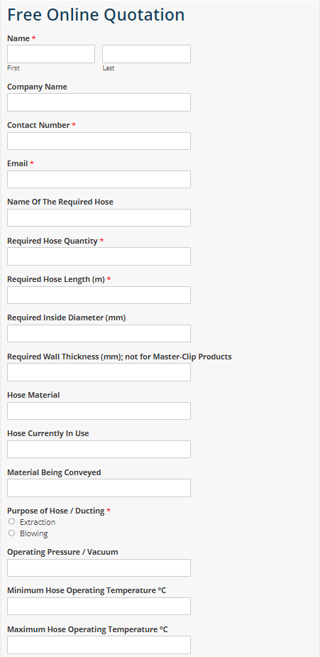 Online Hose Quotation - Find Your Replacement Hose